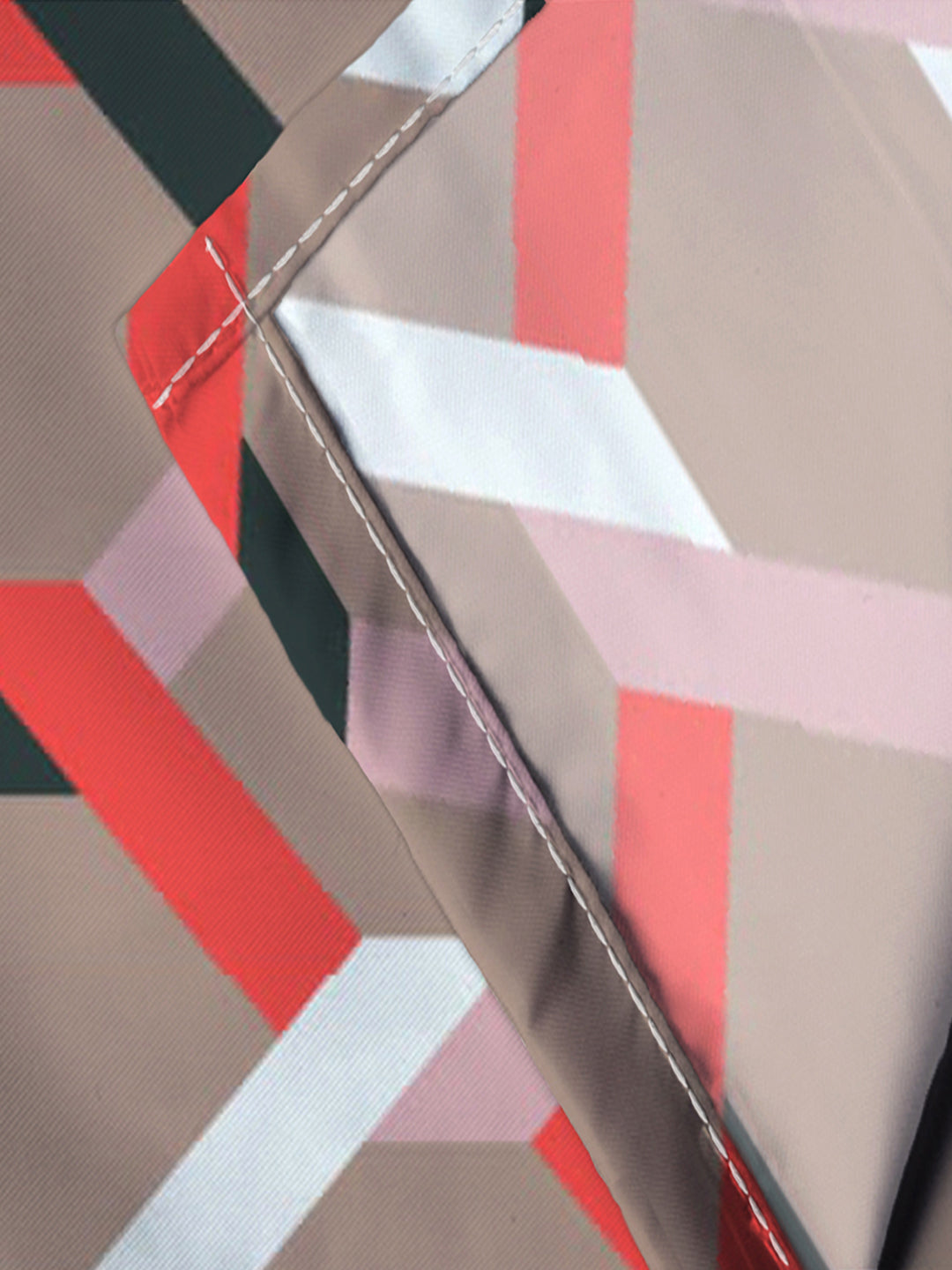 Glace Cotton Abstract Flat Fitted Bedsheet with 2 Pillow Covers