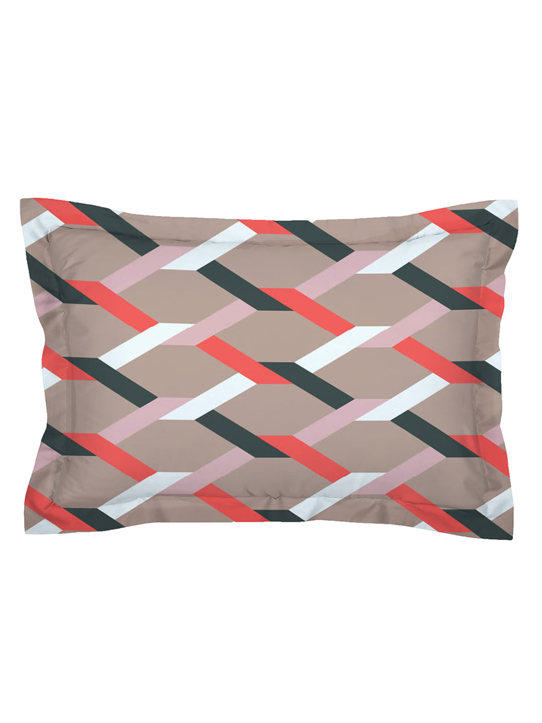 Glace Cotton Abstract Flat Double Bedsheet with 2 Pillow Covers