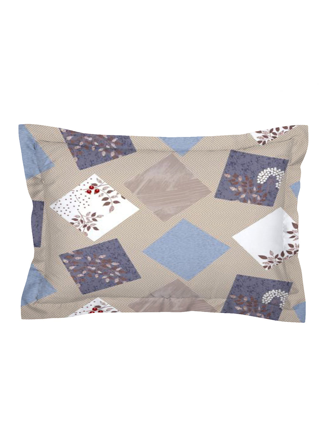 Glace Cotton Abstract Flat Double Bedsheet with 2 Pillow Covers