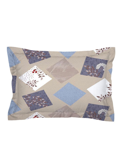 Glace Cotton Abstract Flat Double Bedsheet with 2 Pillow Covers