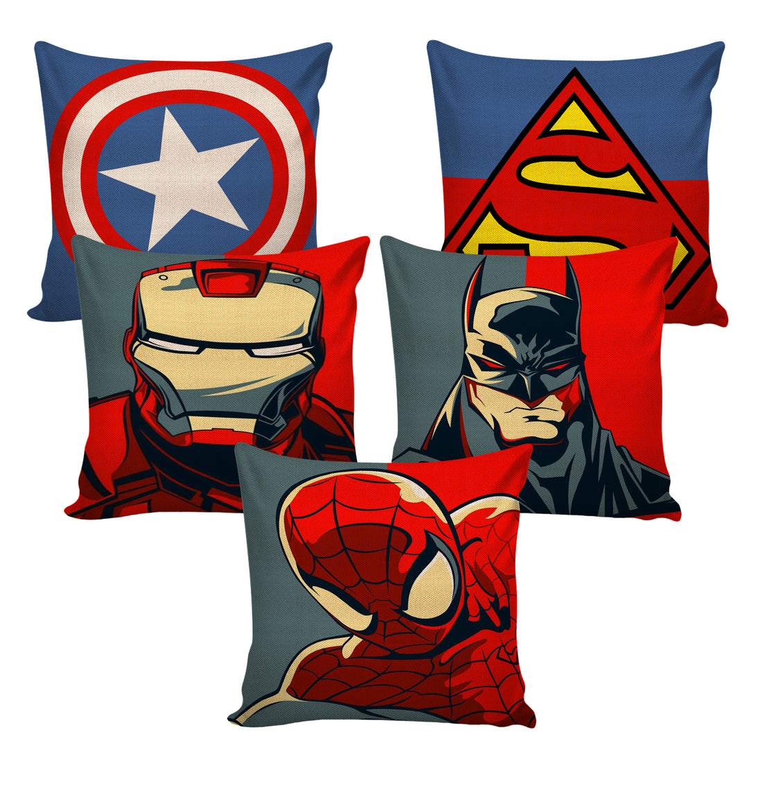 Set of 5 Jute Throw Pillow/Cushion Covers