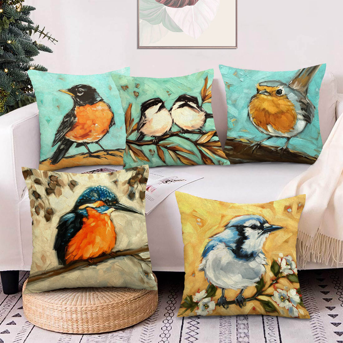 Set of 5 Decorative Hand Made Polyester Velvet Throw/Pillow Cushion Covers