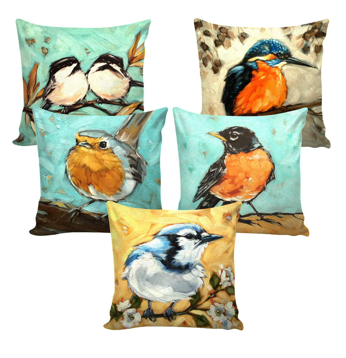 Set of 5 Decorative Hand Made Polyester Velvet Throw/Pillow Cushion Covers