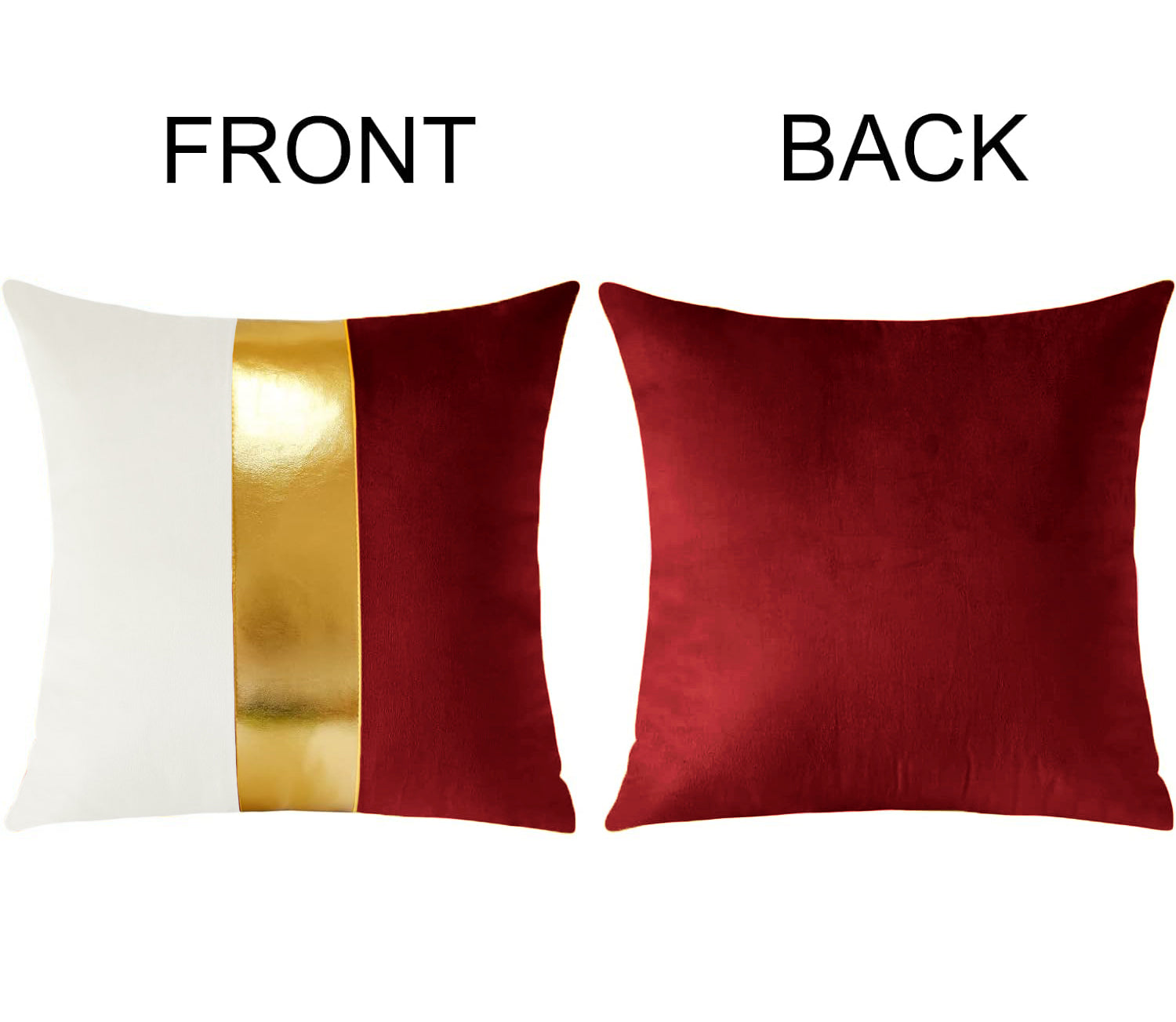 Premium Velvet Set of 2 Decorative Throw Pillow/Cushion Covers with Gold Stripe