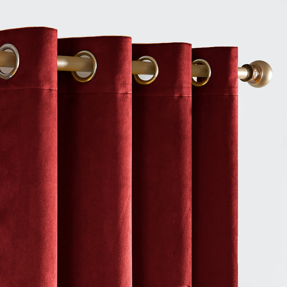Set of 2 Room Darkening Solid Velvet Grommet Curtains