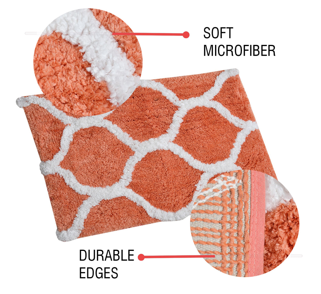 Glorious Super Soft Microfiber Anti Slip Bathmat, Peach