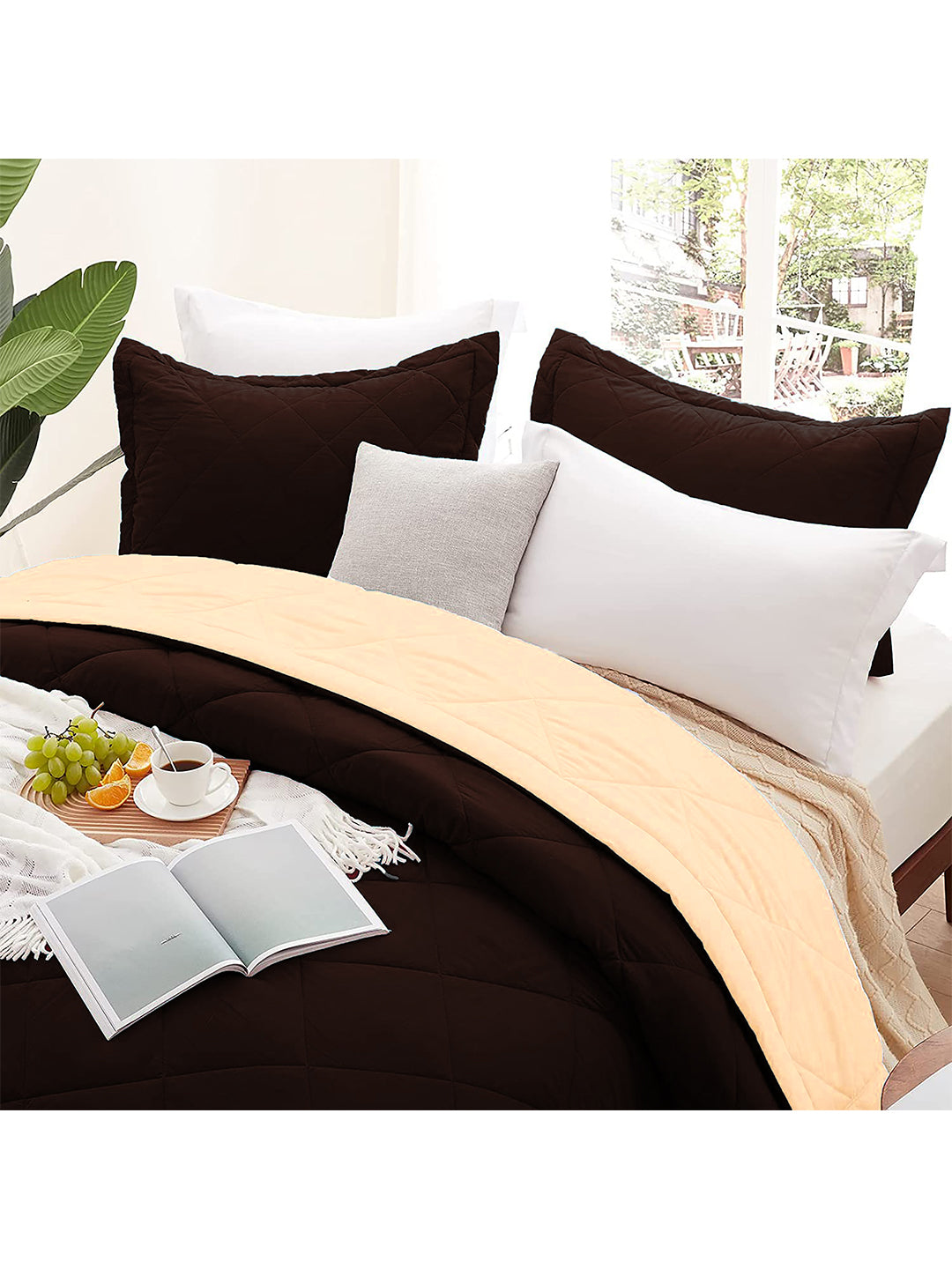 AEROHAVEN 220 GSM Microfiber All-Weather Solid Colour Bed Reversible Comforter AC Quilt Blanket