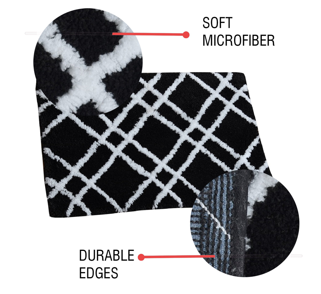 Glorious Super Soft Microfiber Anti Slip Bathmat, Black