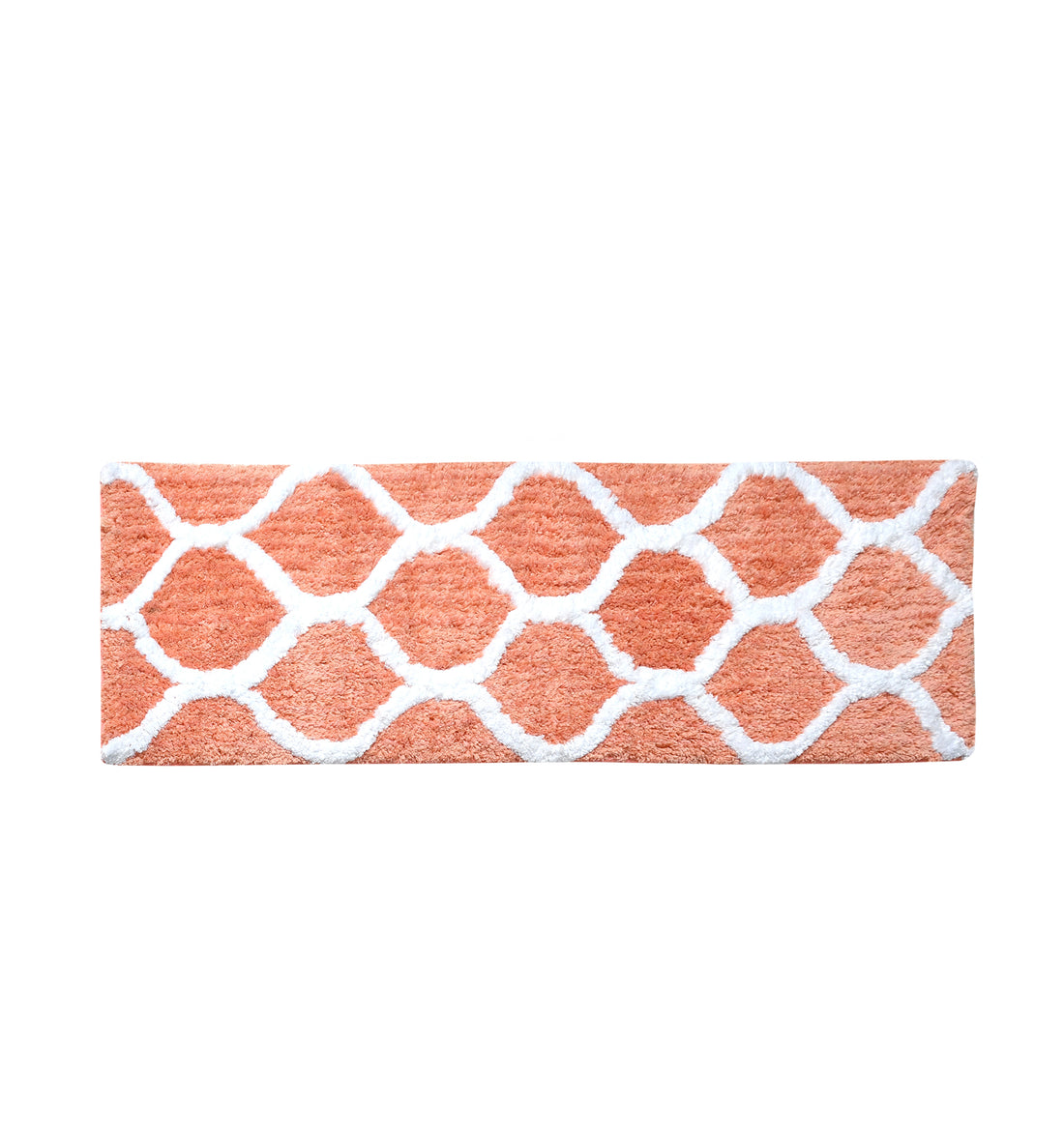 Soft Microfiber Abstract Swish Designer Anti Slip Runner, Peach