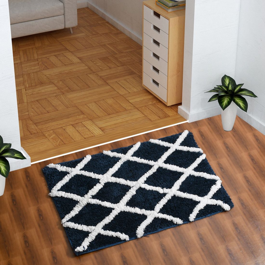 Glorious Super Soft Microfiber Anti Slip Bathmat, Navy