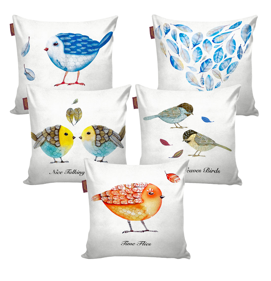 Set of 5 Decorative Hand Made Polyester Velvet Throw/Pillow Cushion Covers