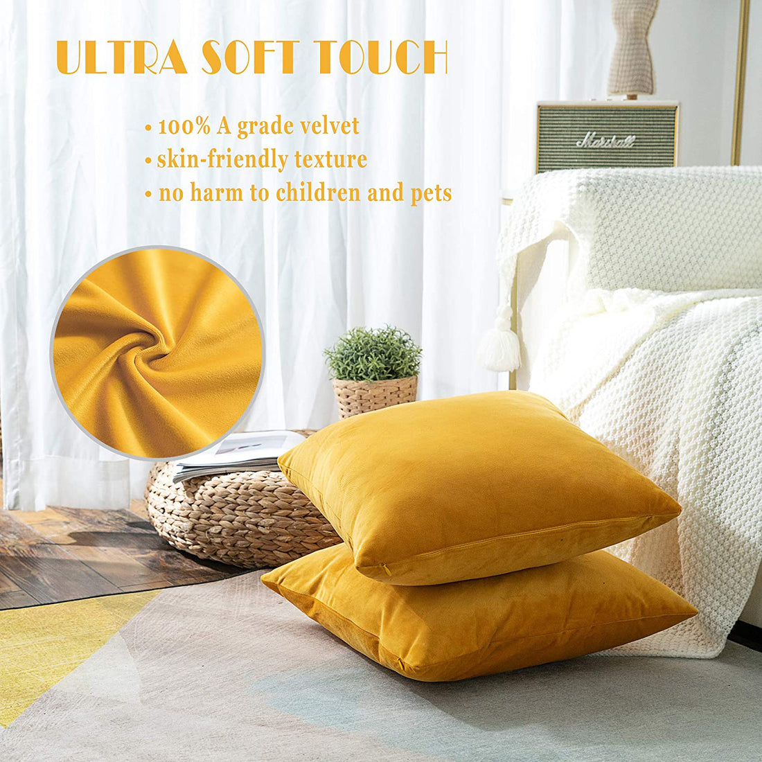 Premium Velvet Reversible Decorative Throw Pillow/Cushion Covers