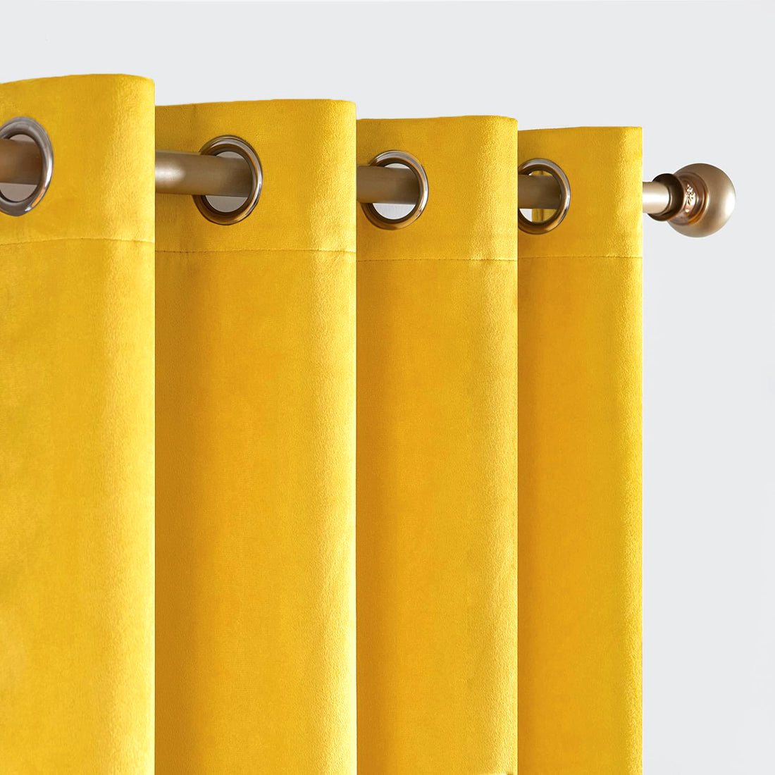 Set of 2 Room Darkening Solid Velvet Grommet Curtains