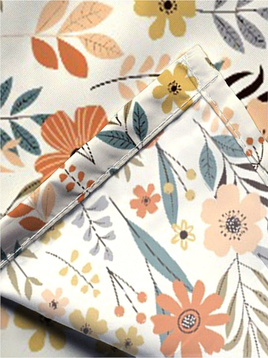 Premium Cream-Coloured Floral Cotton 300 TC King Bedsheet &amp; 2 Pillow Covers