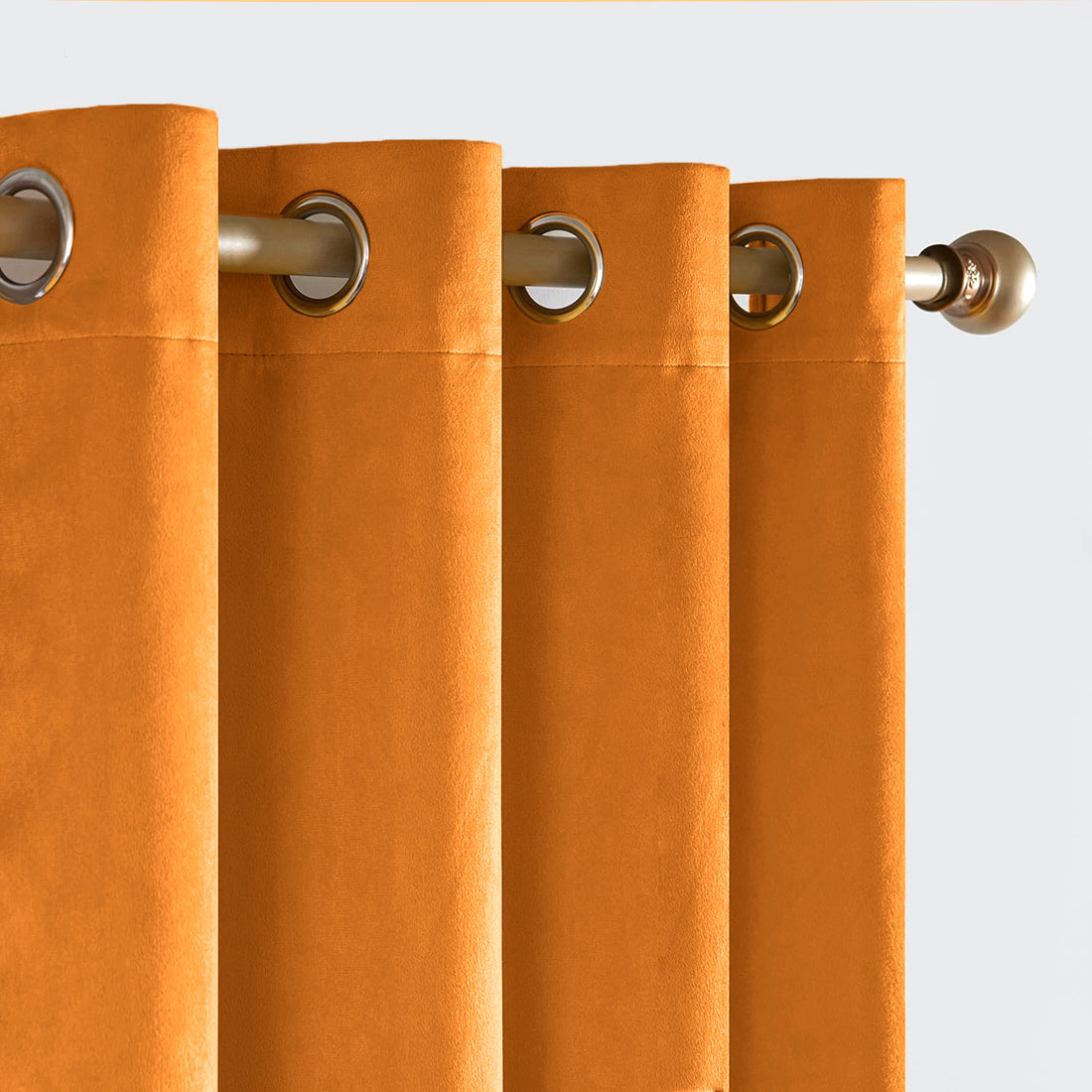 Set of 2 Room Darkening Solid Velvet Grommet Curtains