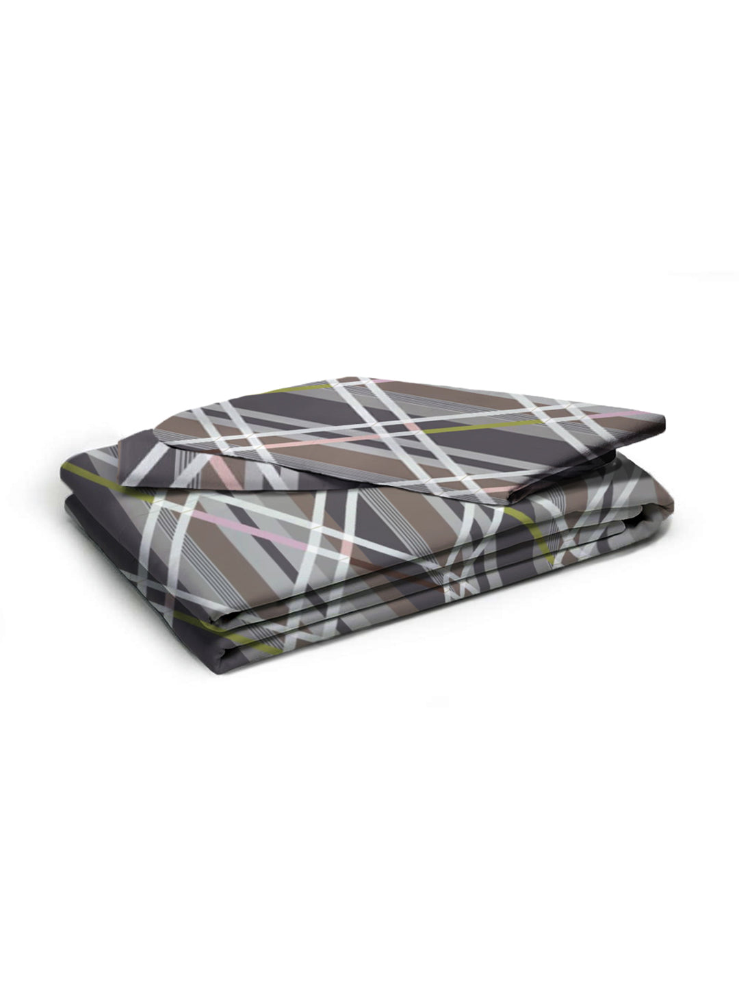 Glace Cotton Abstract Flat Fitted Bedsheet with 2 Pillow Covers