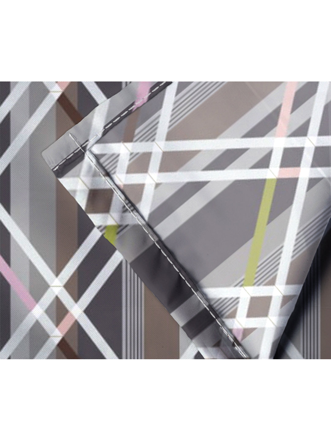 Glace Cotton Abstract Flat Fitted Bedsheet with 2 Pillow Covers