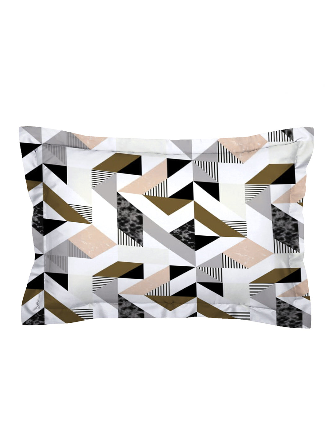 Glace Cotton Abstract Flat Double Bedsheet with 2 Pillow Covers
