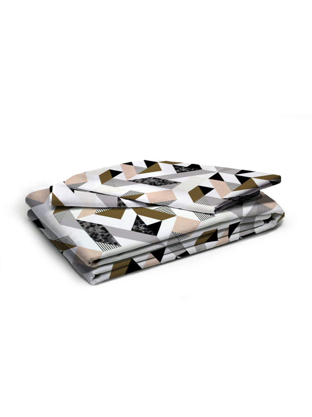Glace Cotton Abstract Flat Double Bedsheet with 2 Pillow Covers