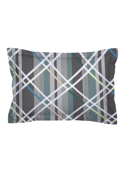 Glace Cotton Abstract Flat Double Bedsheet with 2 Pillow Covers