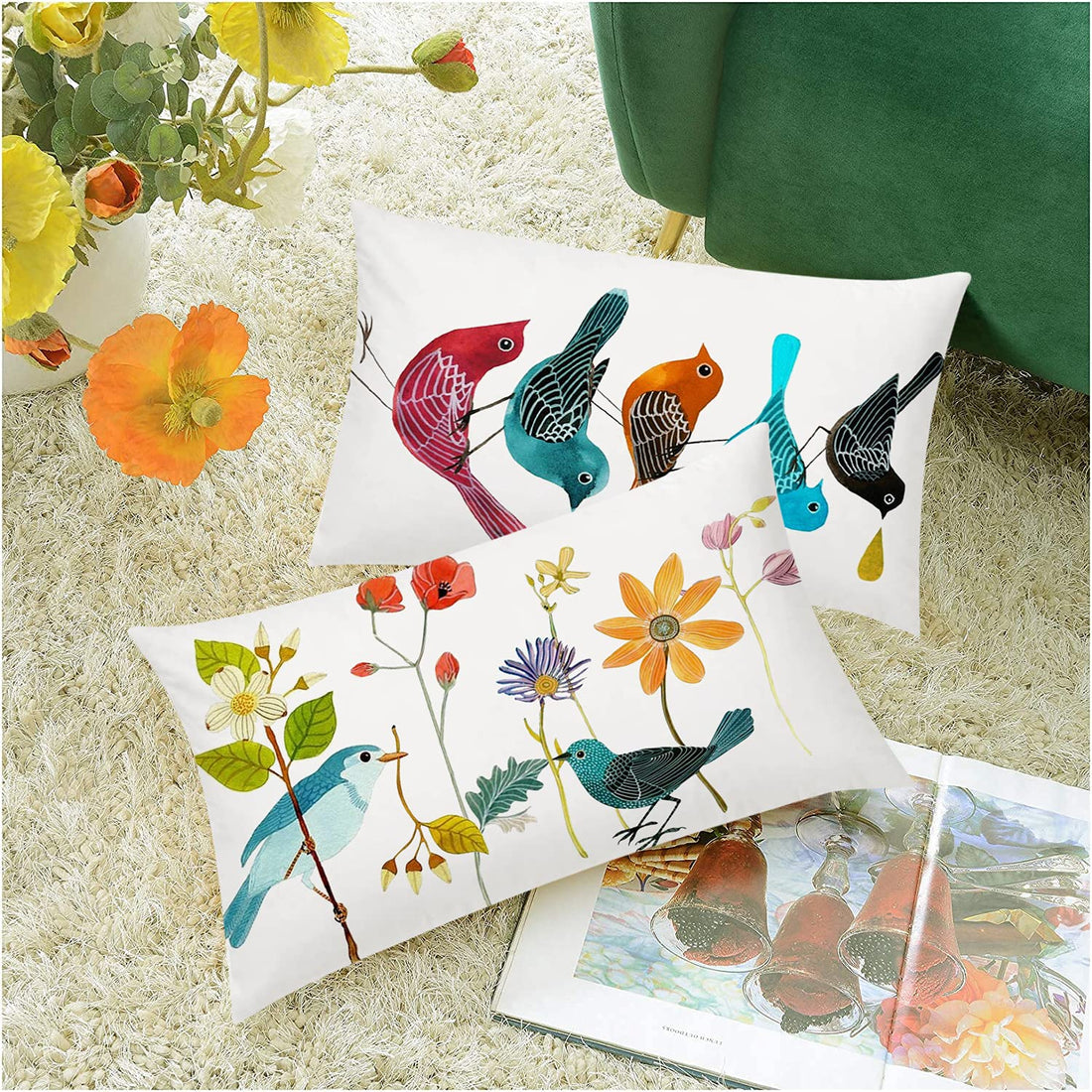 Set of 2 Designer Decorative Throw Pillow/Cushion Covers