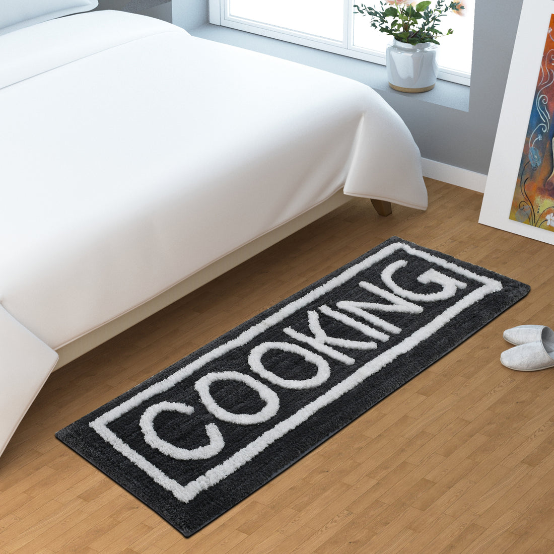 Soft Microfiber Kitchen Designer Anti Slip Runner, Grey
