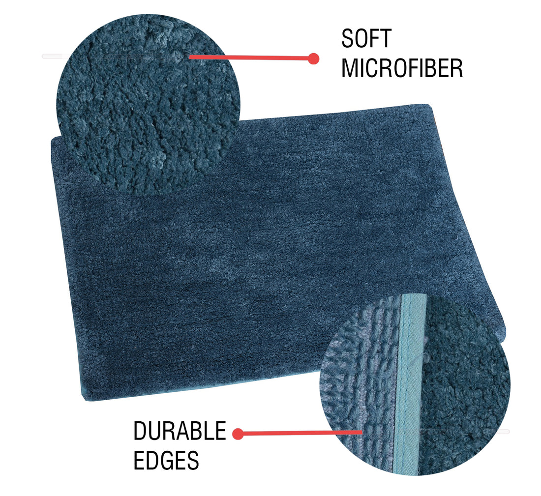 Soft Microfiber Anti Slip Bathmat, Teal