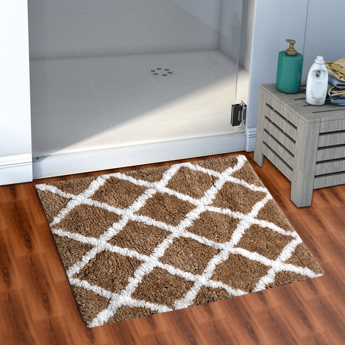 Glorious Super Soft Microfiber Anti Slip Bathmat, Coffee