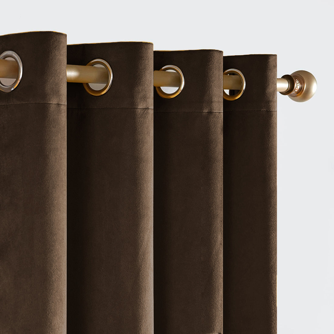 Set of 2 Room Darkening Solid Velvet Grommet Curtains
