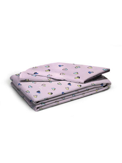 Glace Cotton Abstract Flat Double Bedsheet with 2 Pillow Covers
