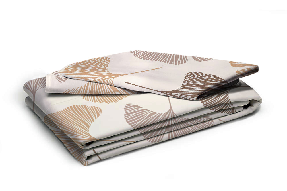 Glace Cotton Abstract Flat Double Bedsheet with 2 Pillow Covers