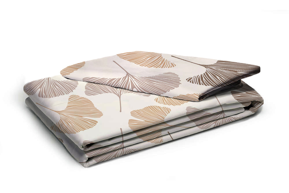Glace Cotton Abstract Flat Double Bedsheet with 2 Pillow Covers