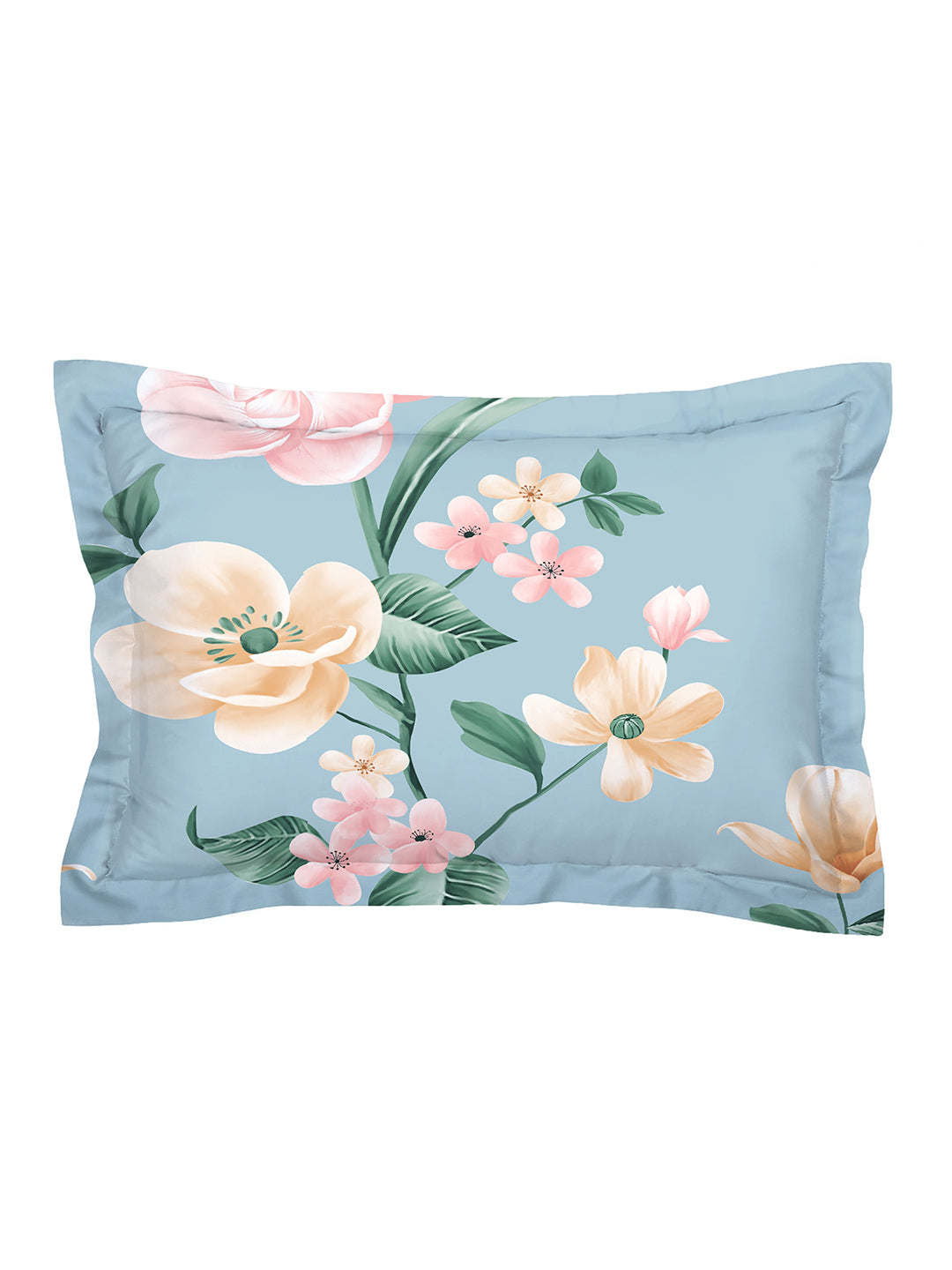 Glace Cotton Abstract Flat Single Bedsheet with 1 Pillow Cover