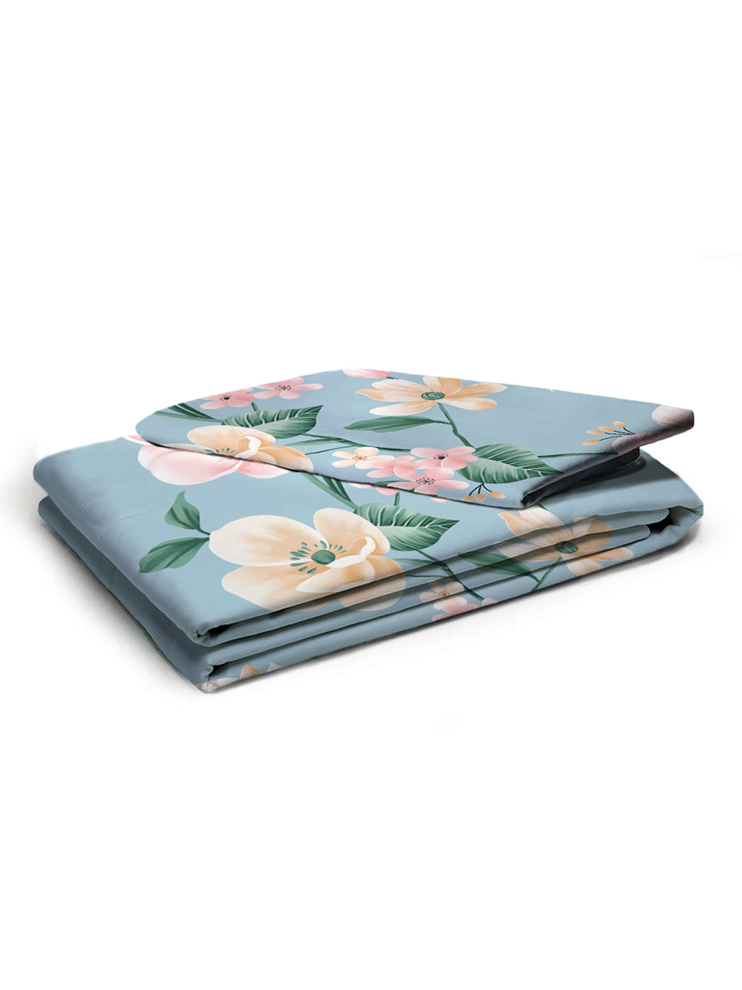 Glace Cotton Abstract Flat Single Bedsheet with 1 Pillow Cover