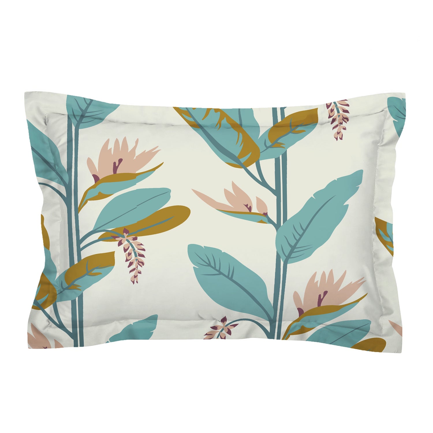 Glace Cotton Abstract Flat Fitted Bedsheet with 2 Pillow Covers