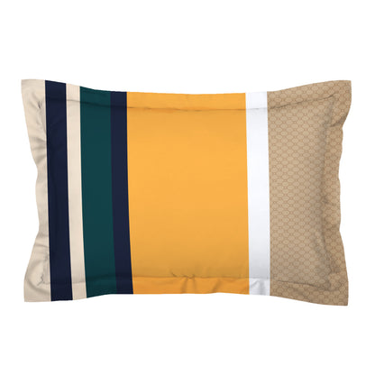 Glace Cotton Abstract Flat Double Bedsheet with 2 Pillow Covers