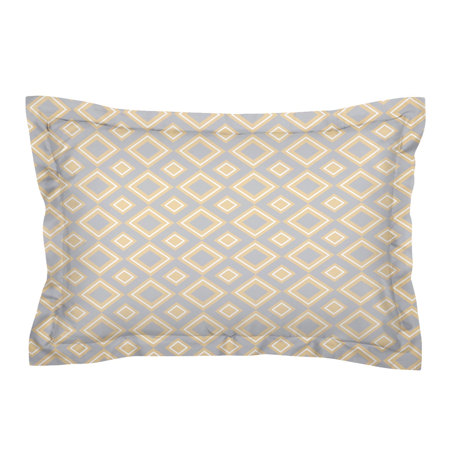 Glace Cotton Abstract Flat Fitted Bedsheet with 2 Pillow Covers