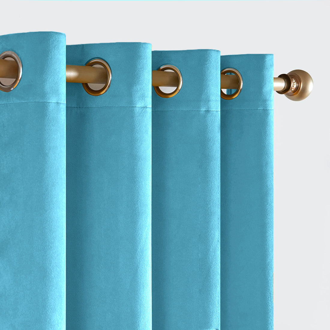 Set of 2 Room Darkening Solid Velvet Grommet Curtains