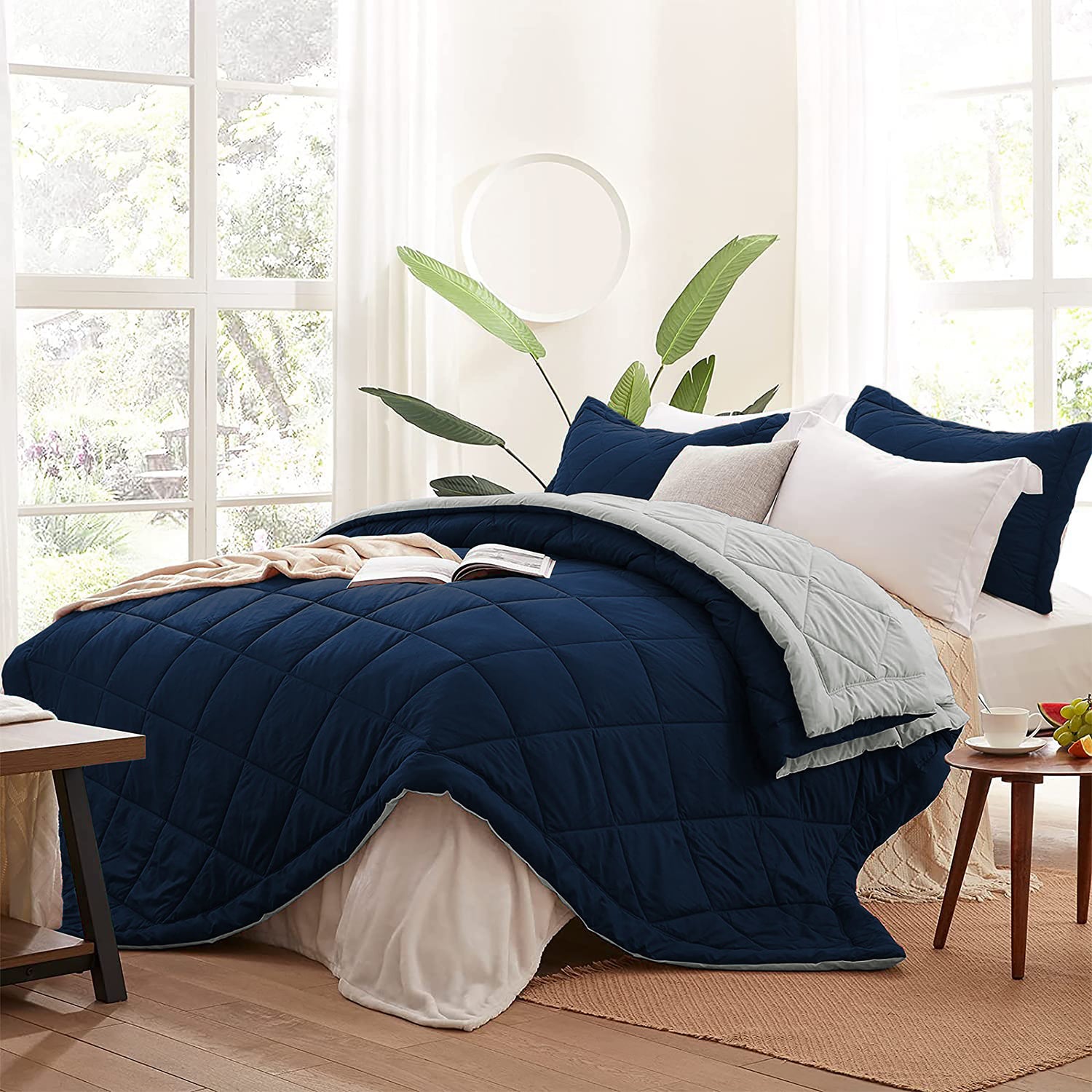 AEROHAVEN 220 GSM Microfiber All-Weather Solid Colour Bed Reversible Comforter AC Quilt Blanket