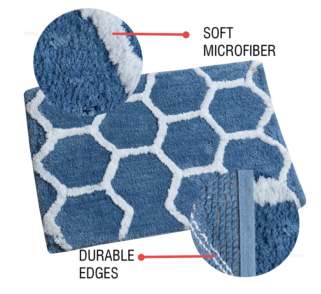 Glorious Super Soft Microfiber Anti Slip Bathmat, Aqua