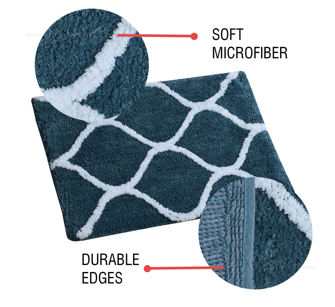 Glorious Super Soft Microfiber Anti Slip Bathmat, Teal