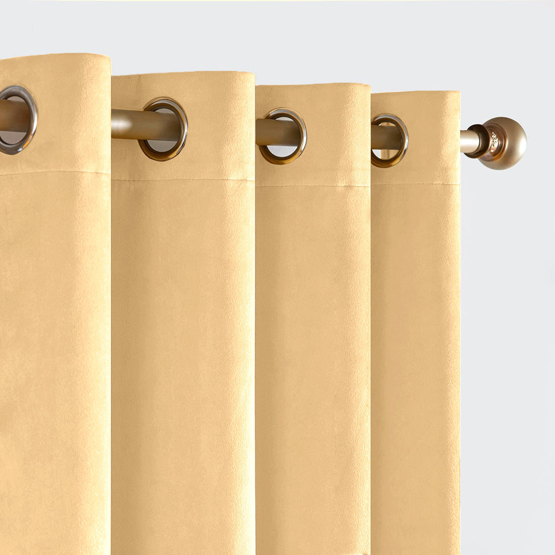 Set of 2 Room Darkening Solid Velvet Grommet Curtains
