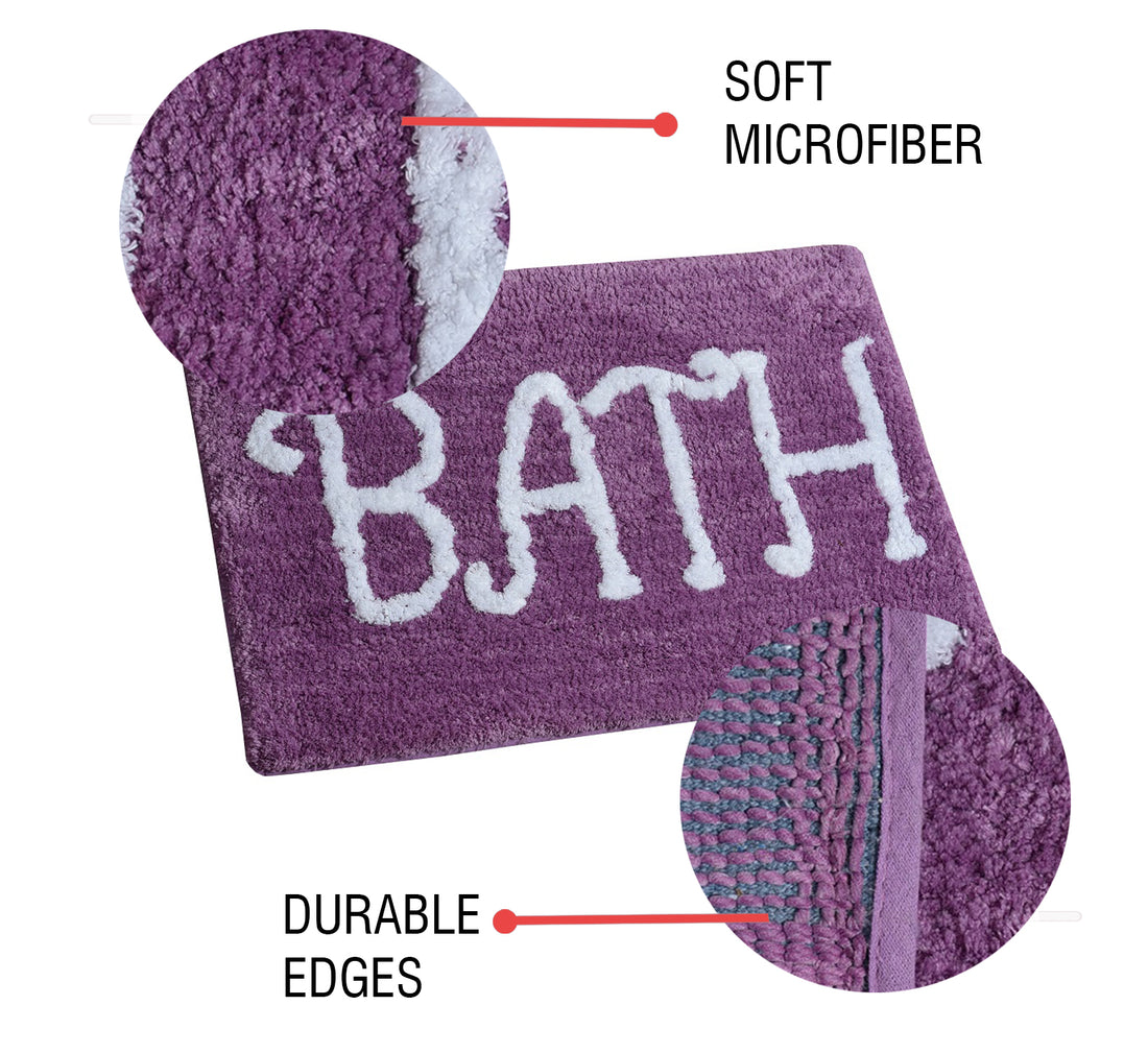 Premium Microfiber Modern Anti Slip Bathmat, Wine