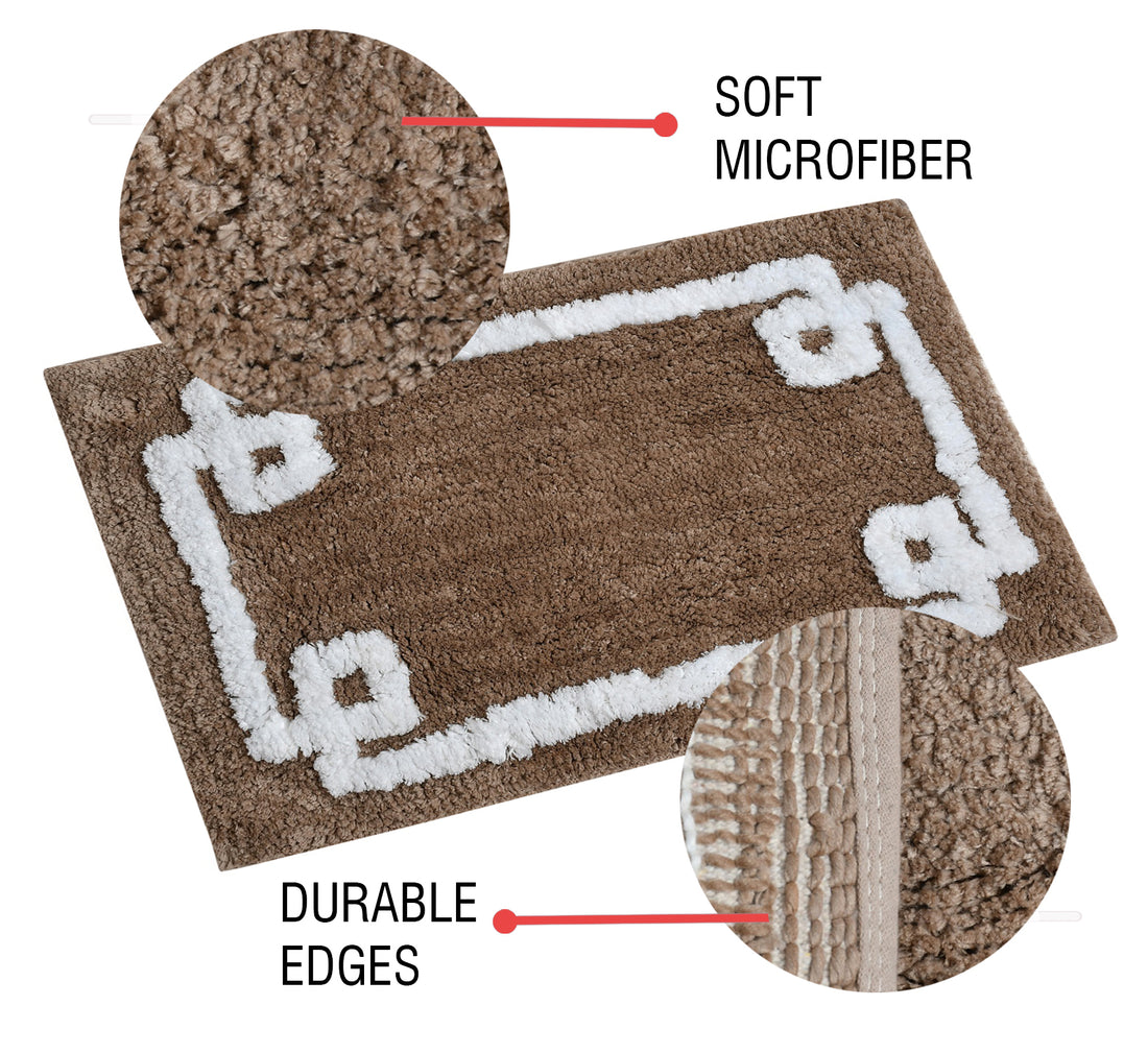 Glorious Super Soft Microfiber Anti Slip Bathmat, Coffee