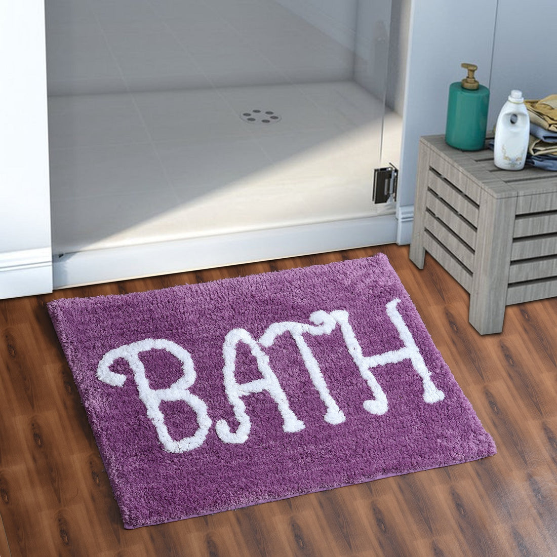 Premium Microfiber Modern Anti Slip Bathmat, Wine
