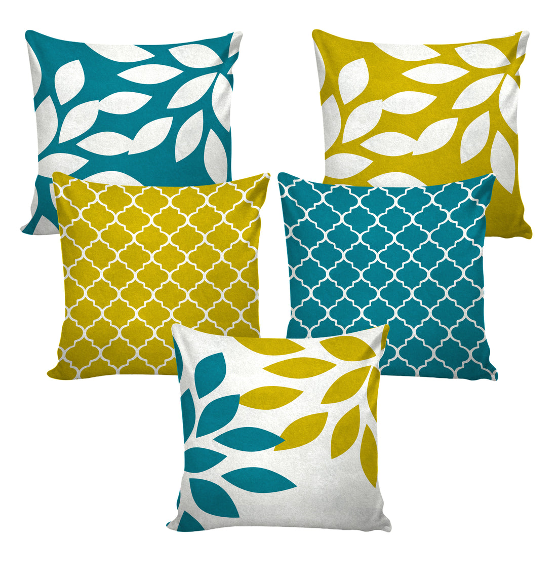 Set of 5 Decorative Hand Made Polyester Velvet Throw/Pillow Cushion Covers