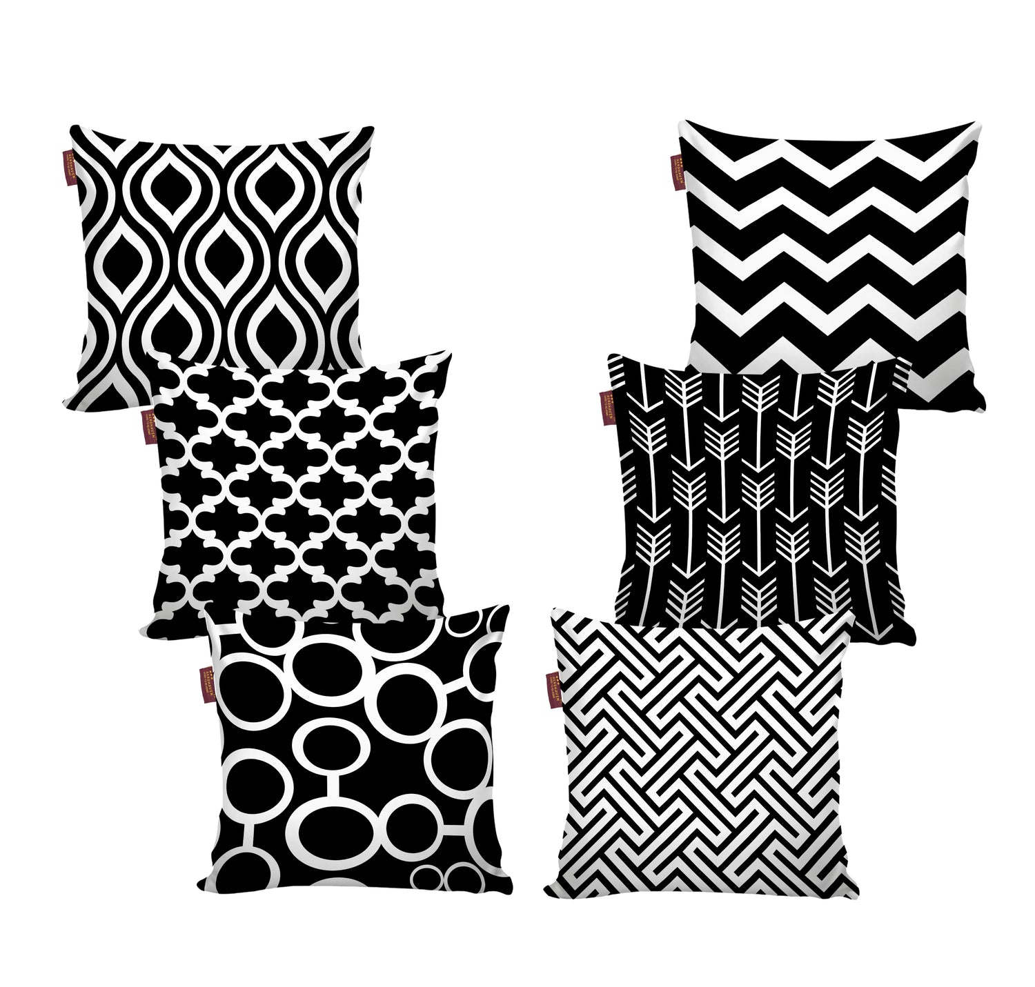 Set of 6 Designer Decorative Throw Pillow/Cushion Covers