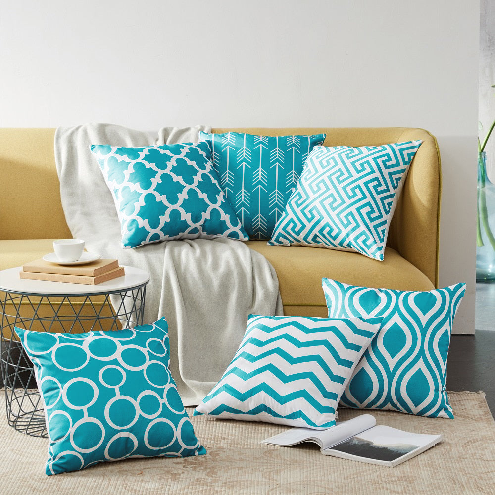 Set of 6 Designer Decorative Throw Pillow/Cushion Covers