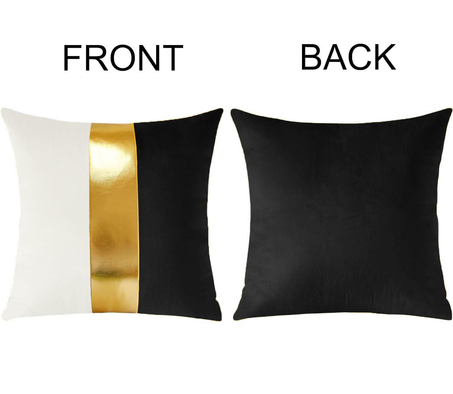 Premium Velvet Set of 2 Decorative Throw Pillow/Cushion Covers with Gold Stripe