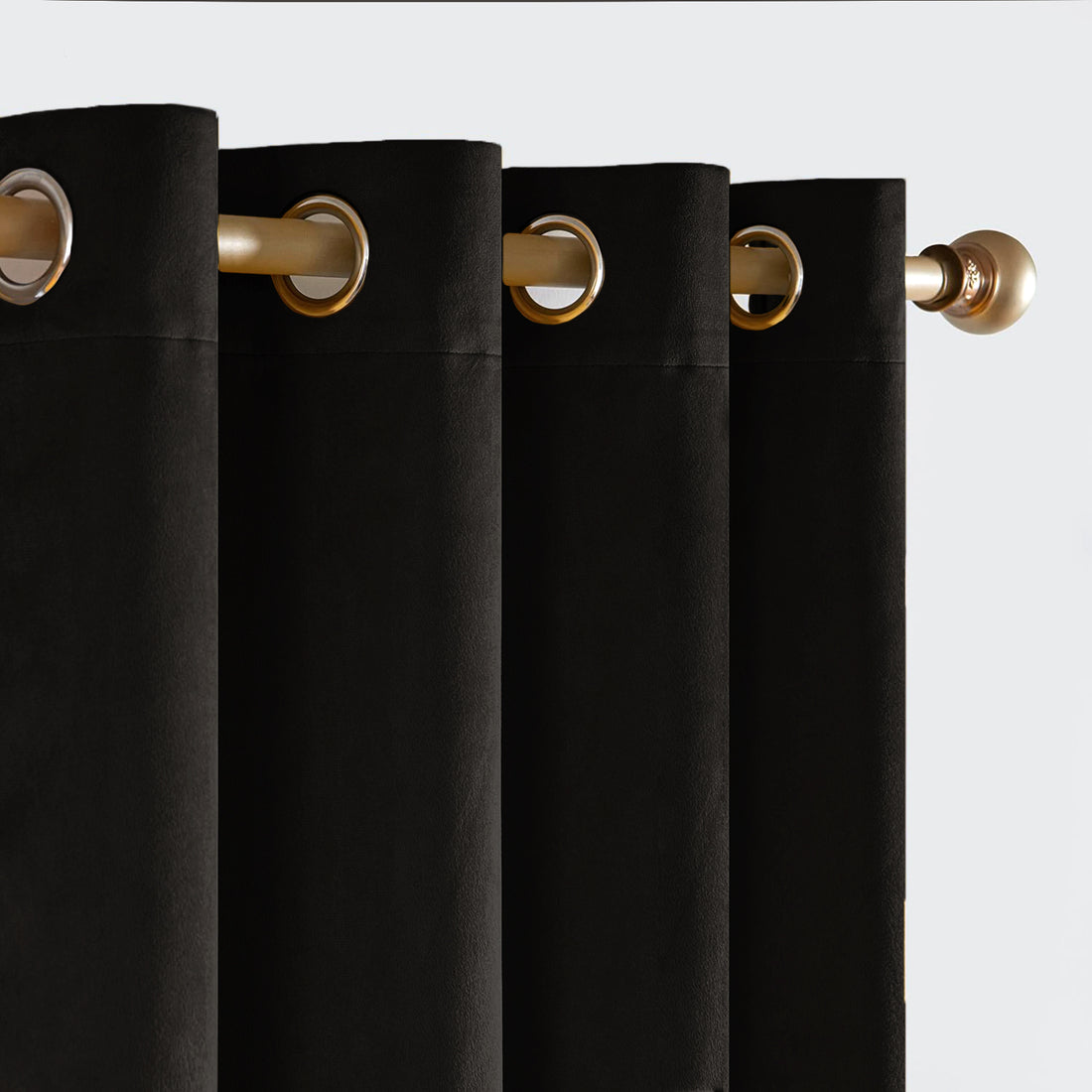 Set of 2 Room Darkening Solid Velvet Grommet Curtains